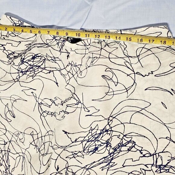 Fenini Flat Front Women Palazzo Size 2X White 100% Linen - Picture 7 of 12